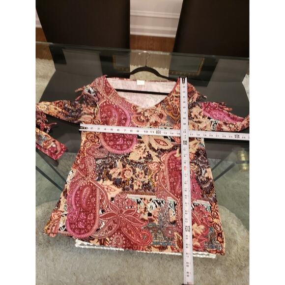 Cupio Women's Multicolor Viscose Round Neck Long Sleeve Top Blouse Size Large - Picture 9 of 10